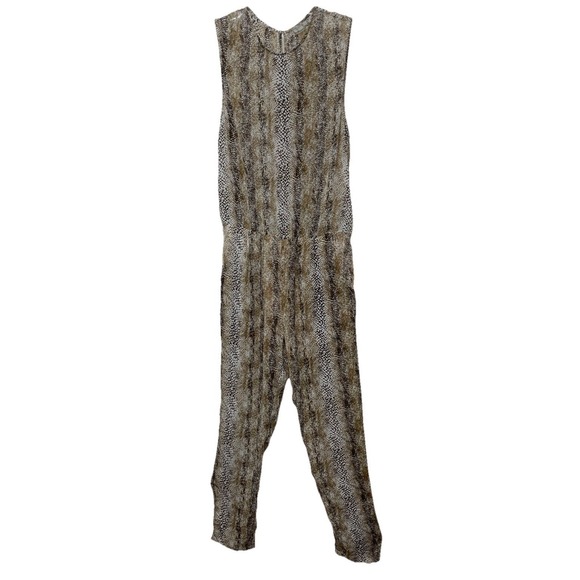 H&M Pants - H&M Snakeskin Jumpsuit Size 8 Brown Animal Print Sleeveless Boho Chic Trendy